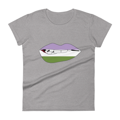 Biting Lips - Genderqueer Flag Women's short sleeve t-shirt