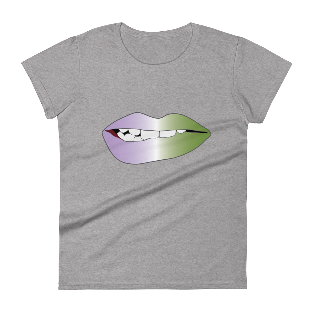 Biting Lips - Genderqueer Pride - Gradient Women's short sleeve t-shirt