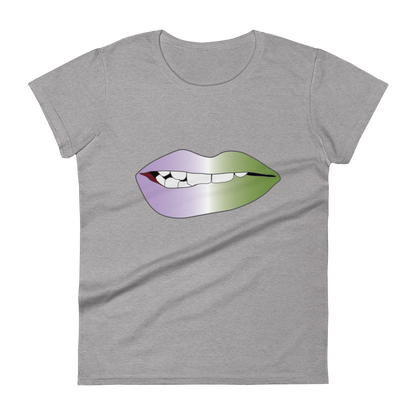 Biting Lips - Genderqueer Pride - Gradient Women's short sleeve t-shirt