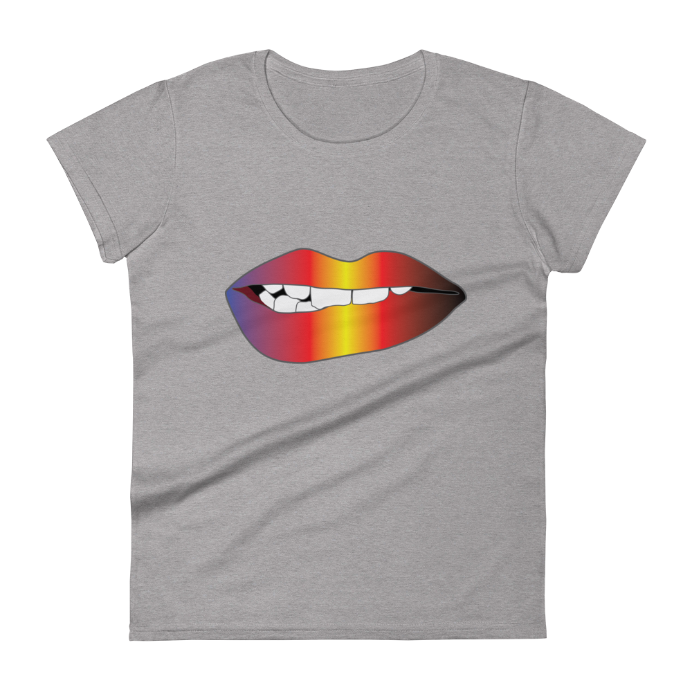 Biting Lips - Polyamory Pride - Gradient Women's short sleeve t-shirt