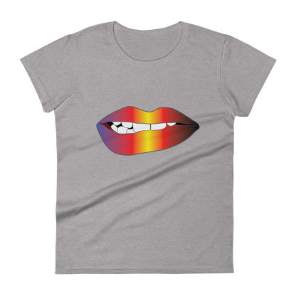 Biting Lips - Polyamory Pride - Gradient Women's short sleeve t-shirt