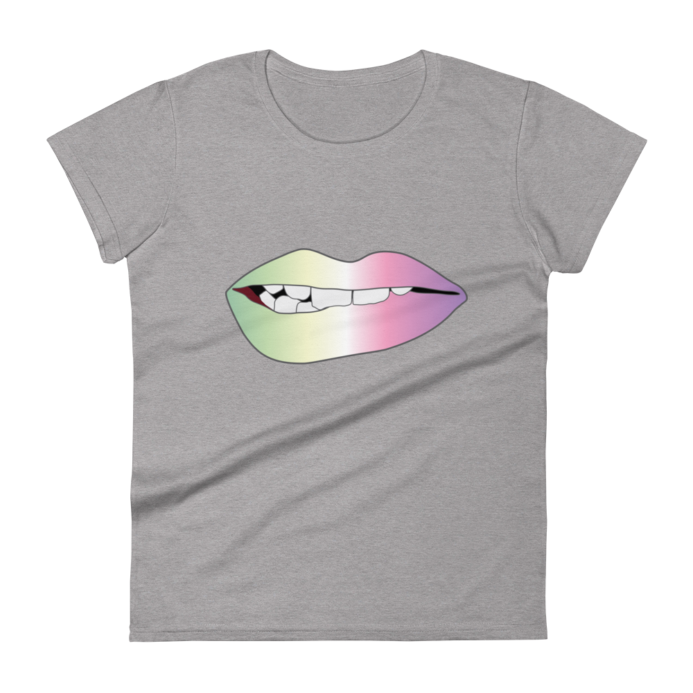 Biting Lips - Genderfae Pride - Gradient Women's short sleeve t-shirt