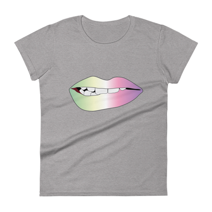 Biting Lips - Genderfae Pride - Gradient Women's short sleeve t-shirt