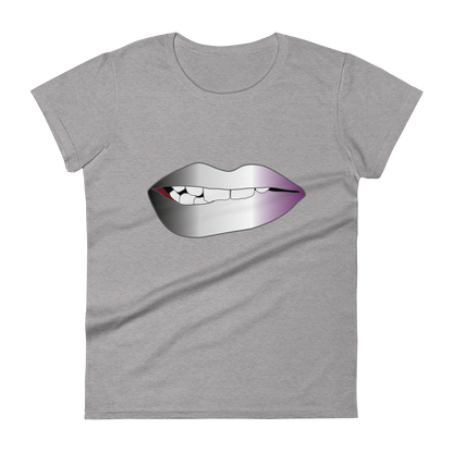 Biting Lips - Asexual/Demisexual Pride - Gradient Women's short sleeve t-shirt