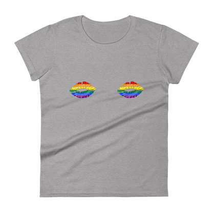 Rainbow Boob Kisses Women's short sleeve t-shirt