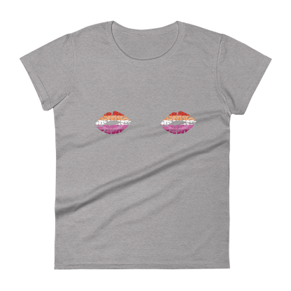 Lesbian Boob Kisses Women's short sleeve t-shirt