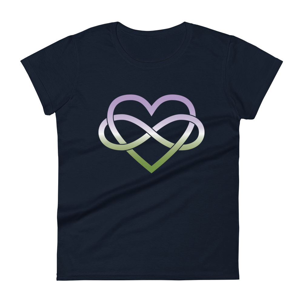 Polyamory Infinity Heart - Genderqueer Women's short sleeve t-shirt