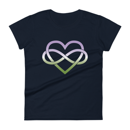 Polyamory Infinity Heart - Genderqueer Women's short sleeve t-shirt