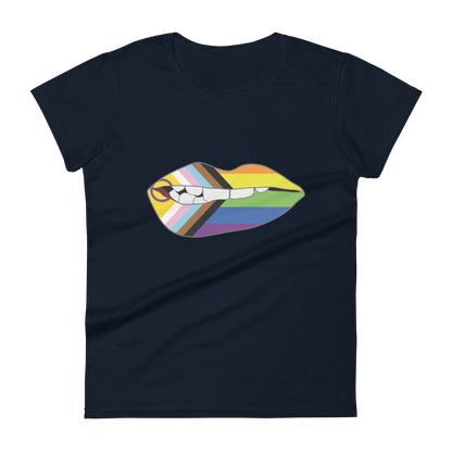 Biting Lips - Progress Pride Flag Women's short sleeve t-shirt