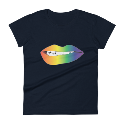 Biting Lips - Rainbow Pride - Gradient Women's short sleeve t-shirt