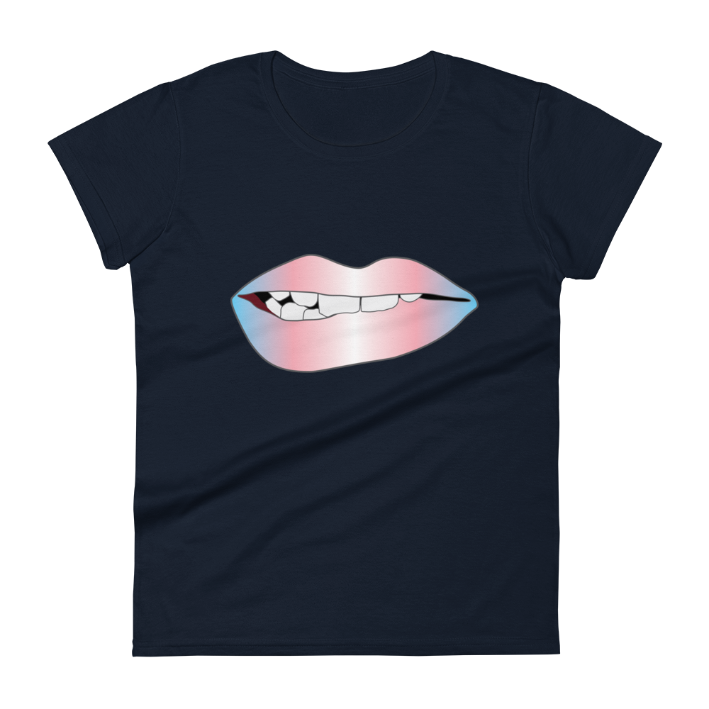 Biting Lips - Transgender Pride - Gradient Women's short sleeve t-shirt