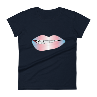 Biting Lips - Transgender Pride - Gradient Women's short sleeve t-shirt