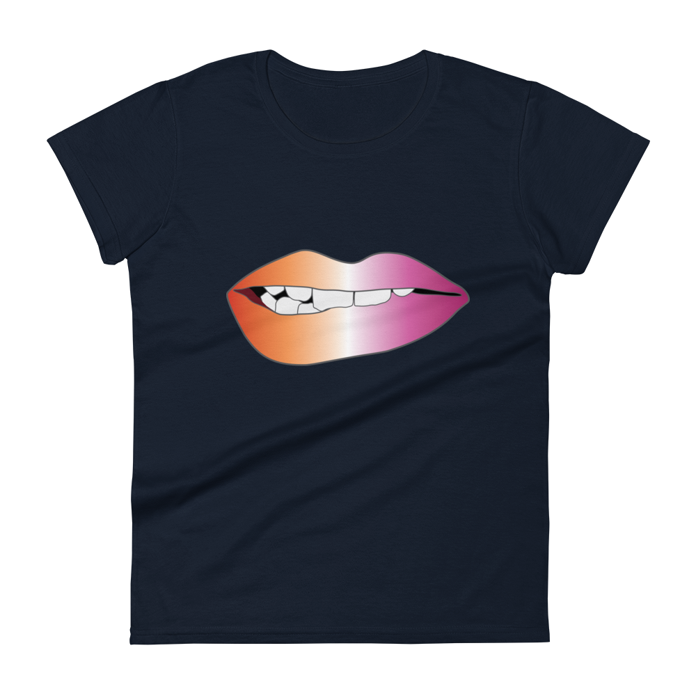 Biting Lips - Lesbian Pride - Gradient Women's short sleeve t-shirt