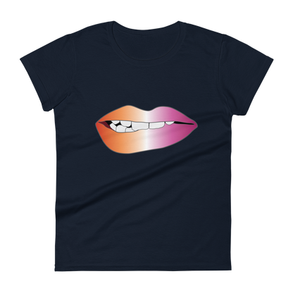 Biting Lips - Lesbian Pride - Gradient Women's short sleeve t-shirt