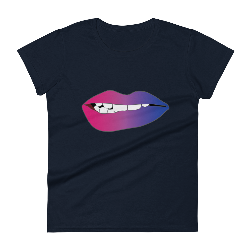 Biting Lips - Bisexual Pride - Gradient Women's short sleeve t-shirt