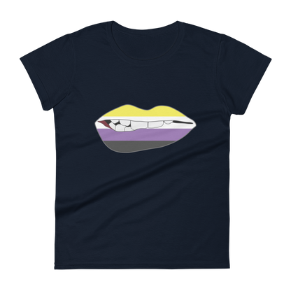 Biting Lips - Non-binary Flag Women's short sleeve t-shirt