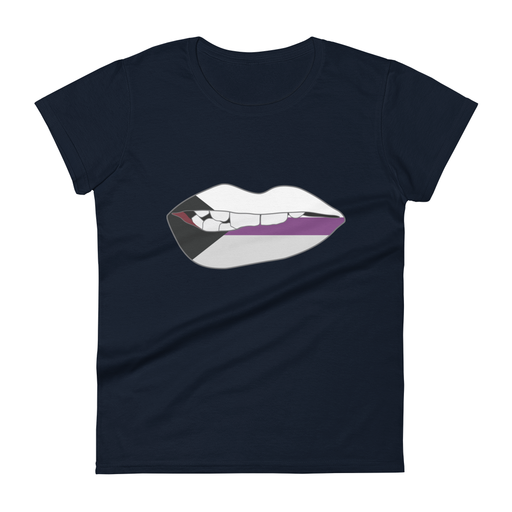 Biting Lips - Demisexual Flag Women's short sleeve t-shirt