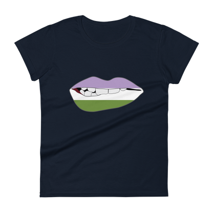 Biting Lips - Genderqueer Flag Women's short sleeve t-shirt