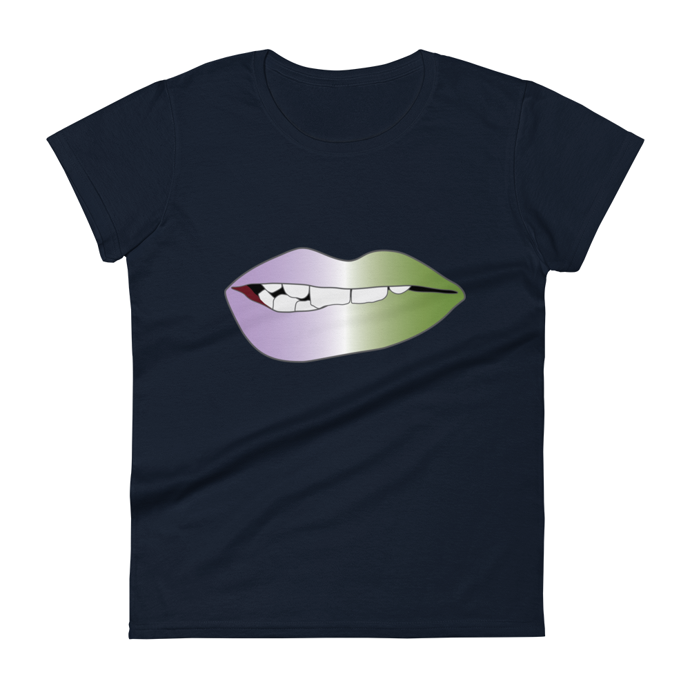 Biting Lips - Genderqueer Pride - Gradient Women's short sleeve t-shirt