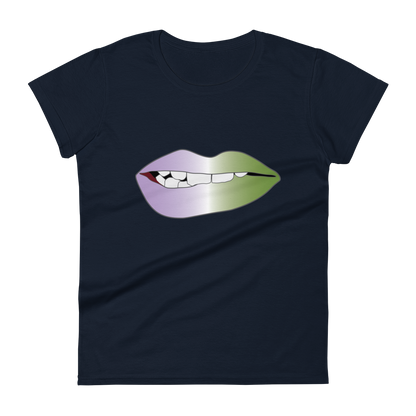 Biting Lips - Genderqueer Pride - Gradient Women's short sleeve t-shirt