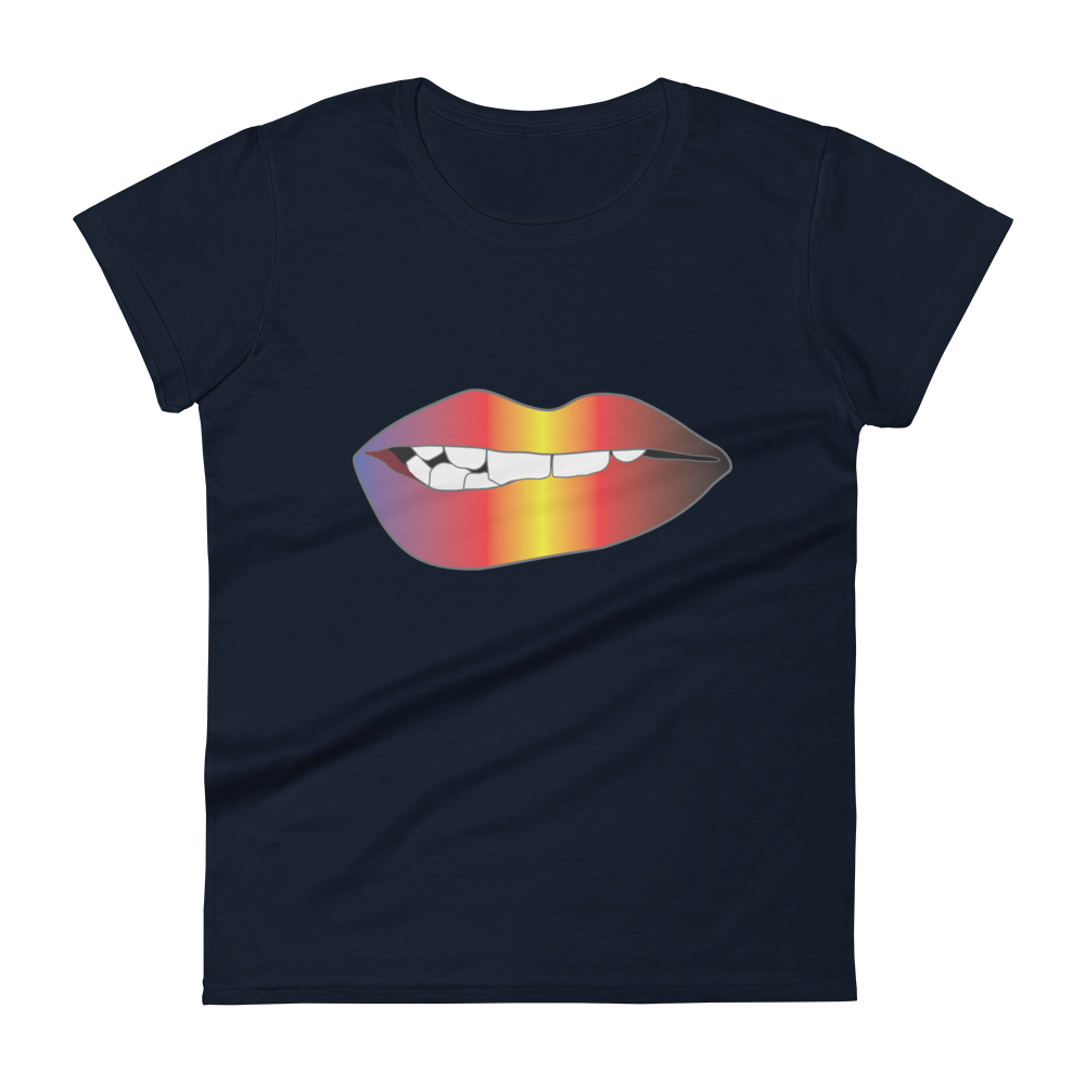 Biting Lips - Polyamory Pride - Gradient Women's short sleeve t-shirt