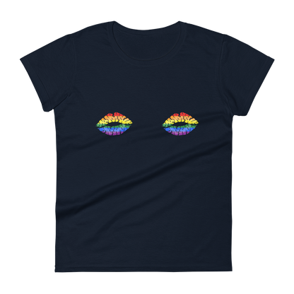 Rainbow Boob Kisses Women's short sleeve t-shirt