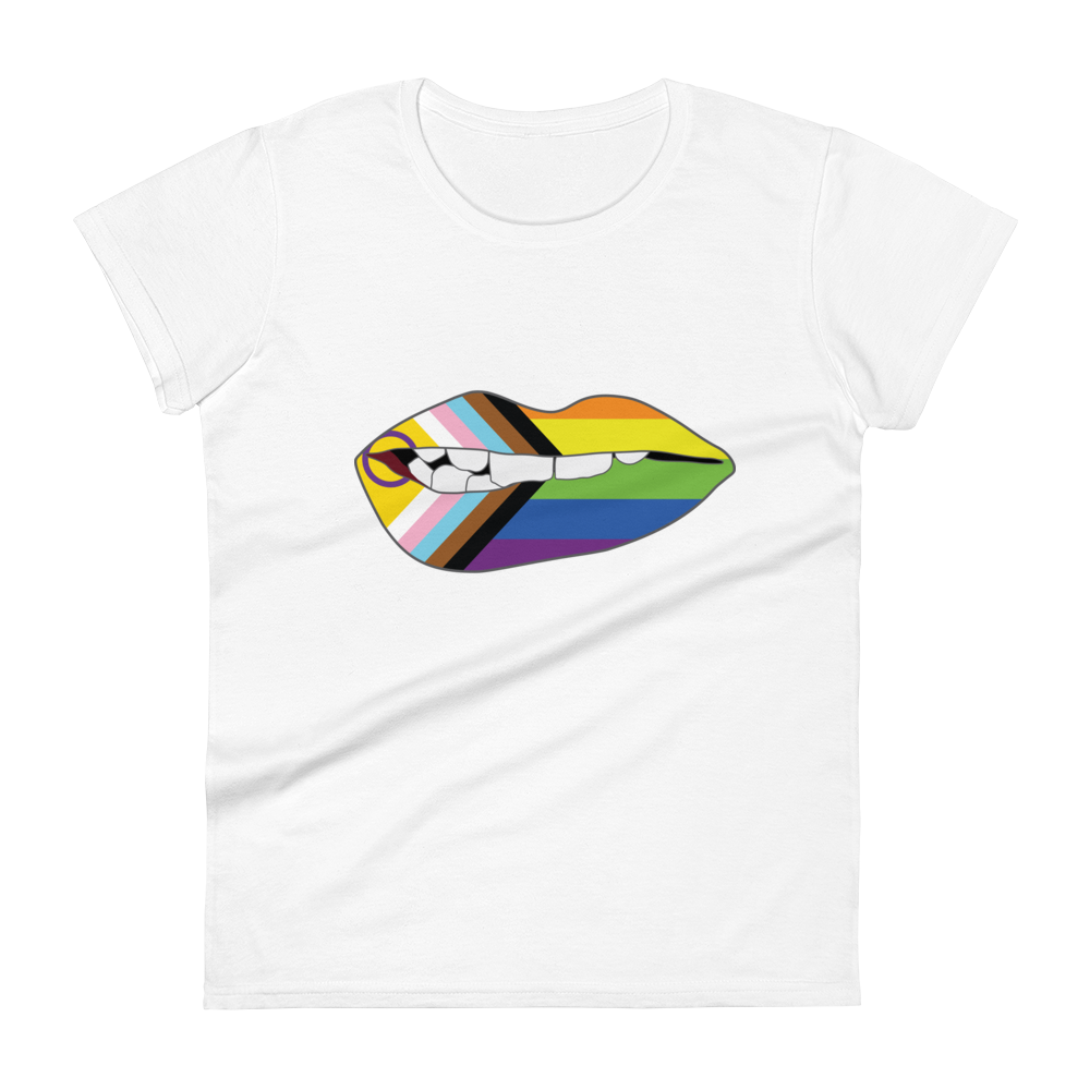 Biting Lips - Progress Pride Flag Women's short sleeve t-shirt