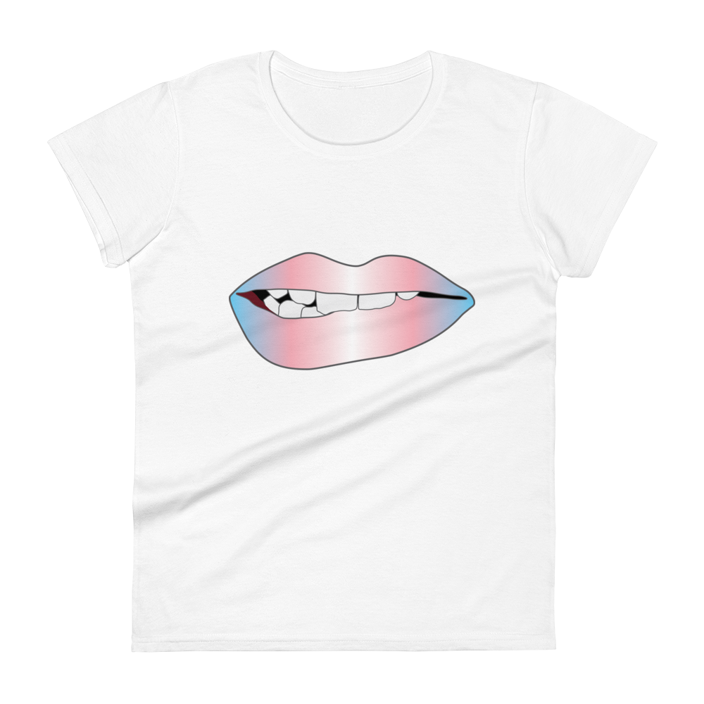 Biting Lips - Transgender Pride - Gradient Women's short sleeve t-shirt