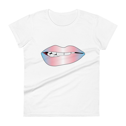 Biting Lips - Transgender Pride - Gradient Women's short sleeve t-shirt