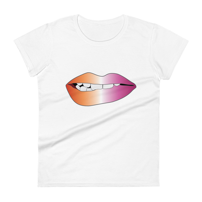 Biting Lips - Lesbian Pride - Gradient Women's short sleeve t-shirt