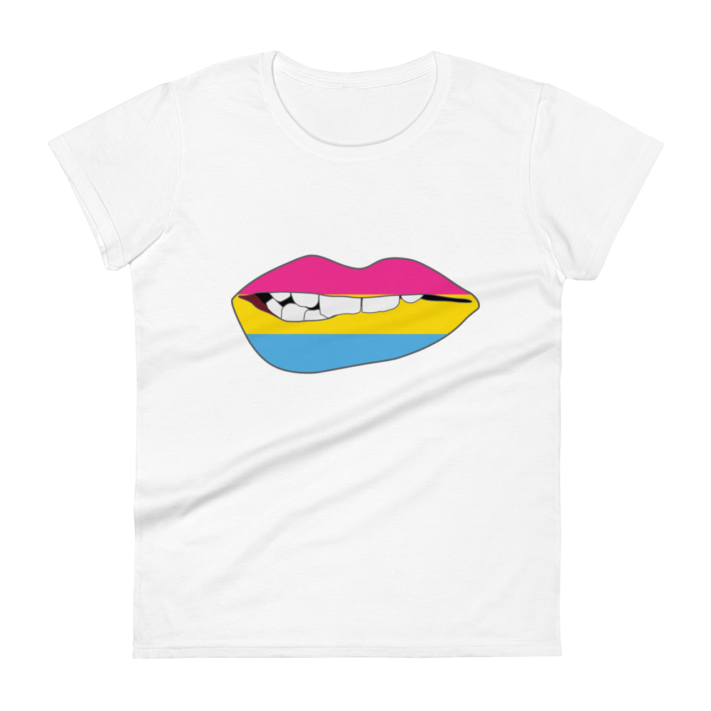 Biting Lips - Pansexual Flag Women's short sleeve t-shirt