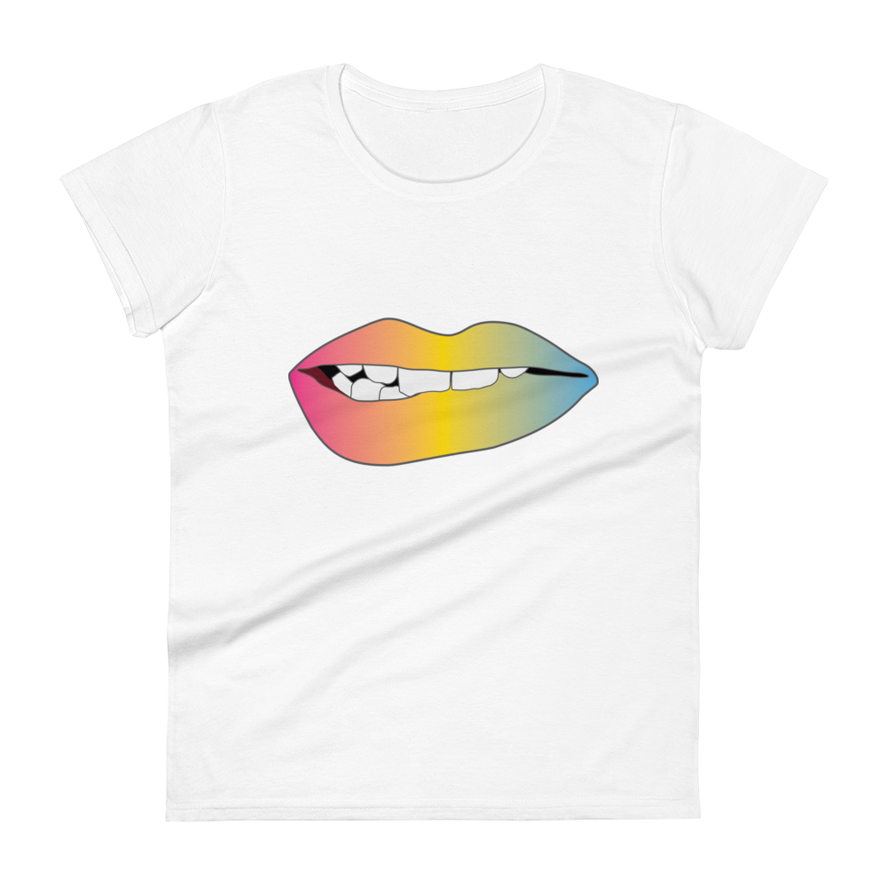 Biting Lips - Pansexual Pride - Gradient Women's short sleeve t-shirt