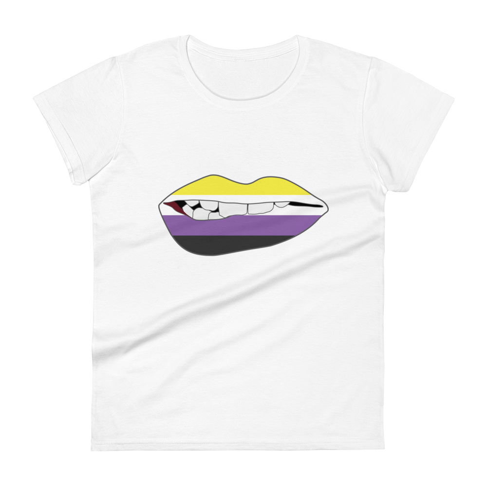 Biting Lips - Non-binary Flag Women's short sleeve t-shirt