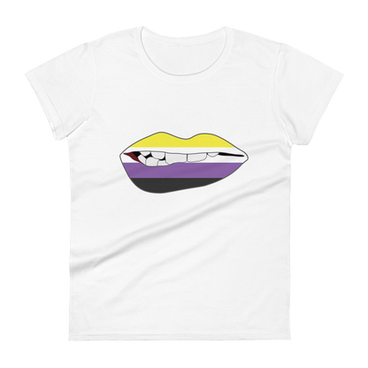 Biting Lips - Non-binary Flag Women's short sleeve t-shirt