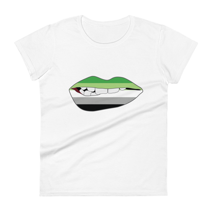 Biting Lips - Aromantic Flag Women's short sleeve t-shirt