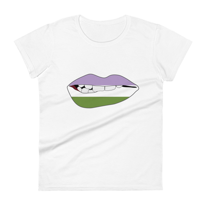 Biting Lips - Genderqueer Flag Women's short sleeve t-shirt