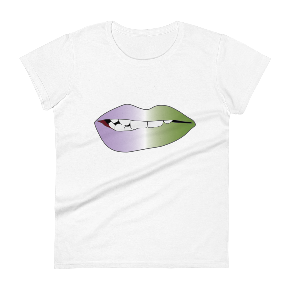 Biting Lips - Genderqueer Pride - Gradient Women's short sleeve t-shirt