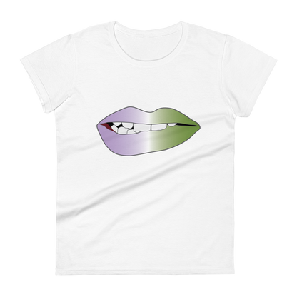 Biting Lips - Genderqueer Pride - Gradient Women's short sleeve t-shirt