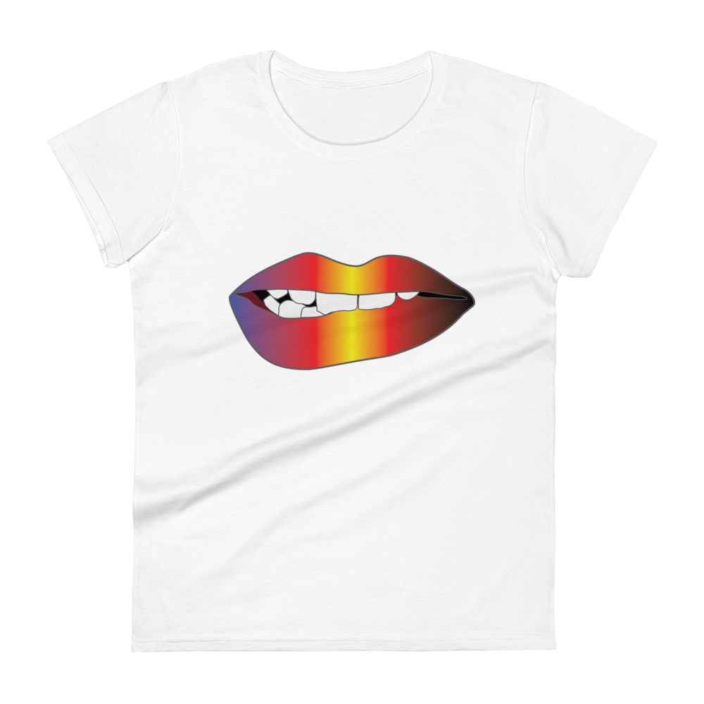 Biting Lips - Polyamory Pride - Gradient Women's short sleeve t-shirt