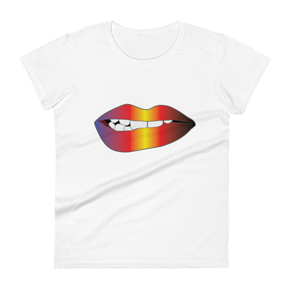 Biting Lips - Polyamory Pride - Gradient Women's short sleeve t-shirt