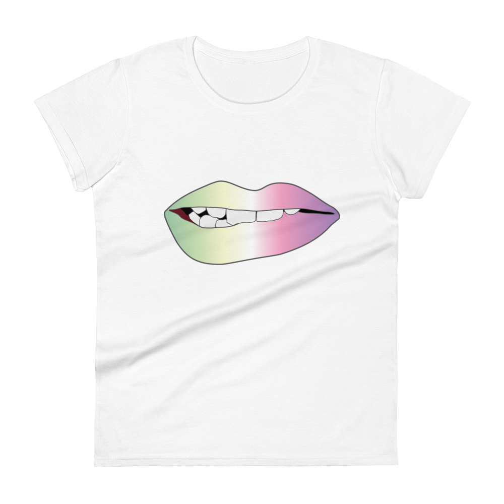 Biting Lips - Genderfae Pride - Gradient Women's short sleeve t-shirt