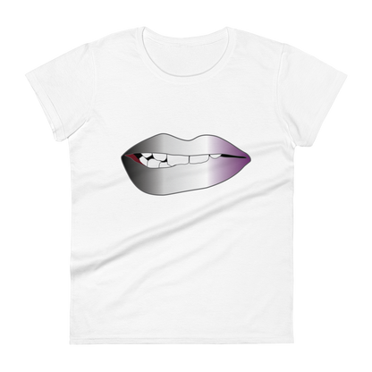 Biting Lips - Asexual/Demisexual Pride - Gradient Women's short sleeve t-shirt