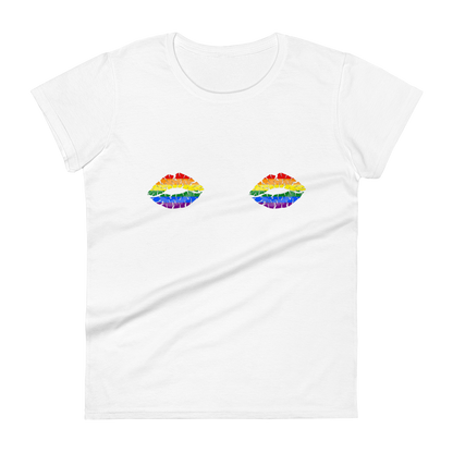 Rainbow Boob Kisses Women's short sleeve t-shirt