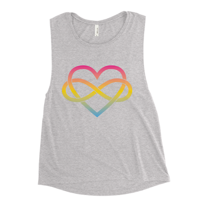 Polyamory Infinity Heart - Pansexual Ladies’ Muscle Tank