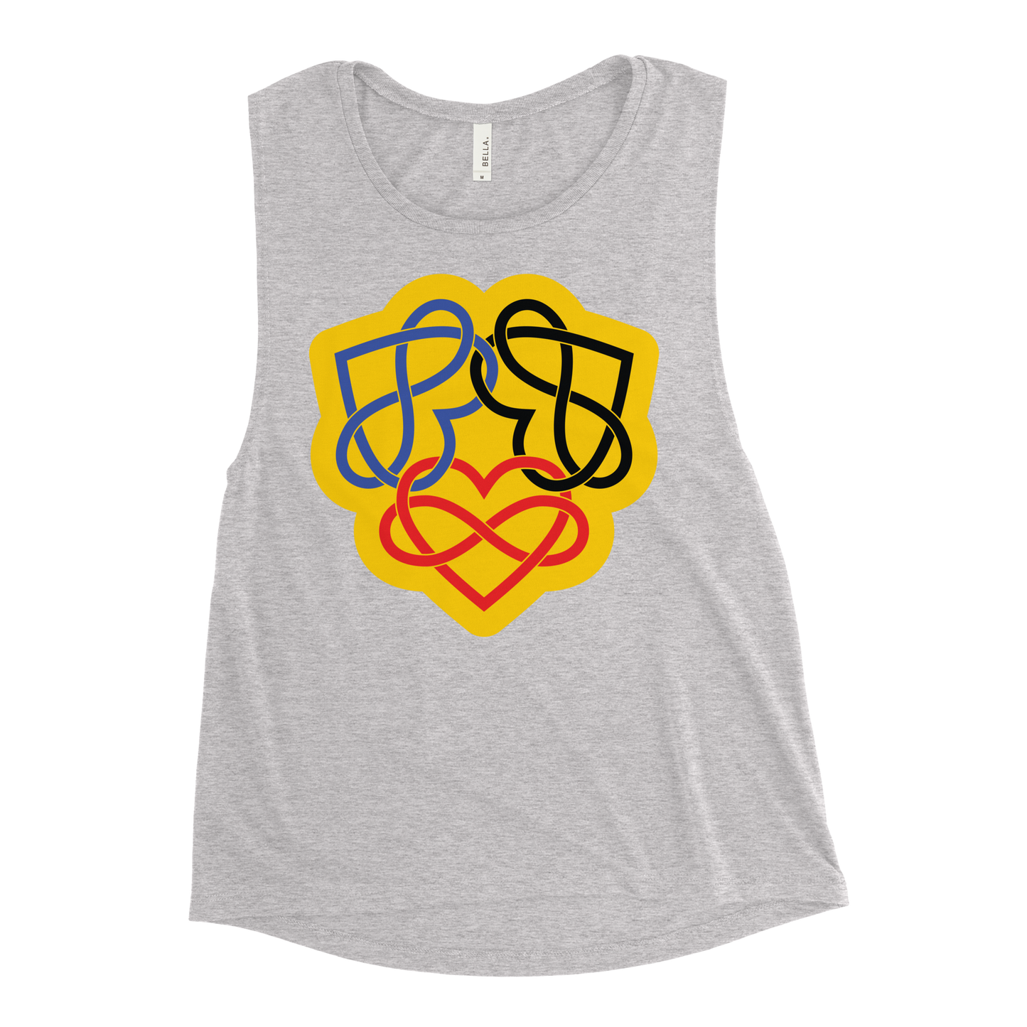 Poly Infinity Hearts Interlocked Ladies’ Muscle Tank