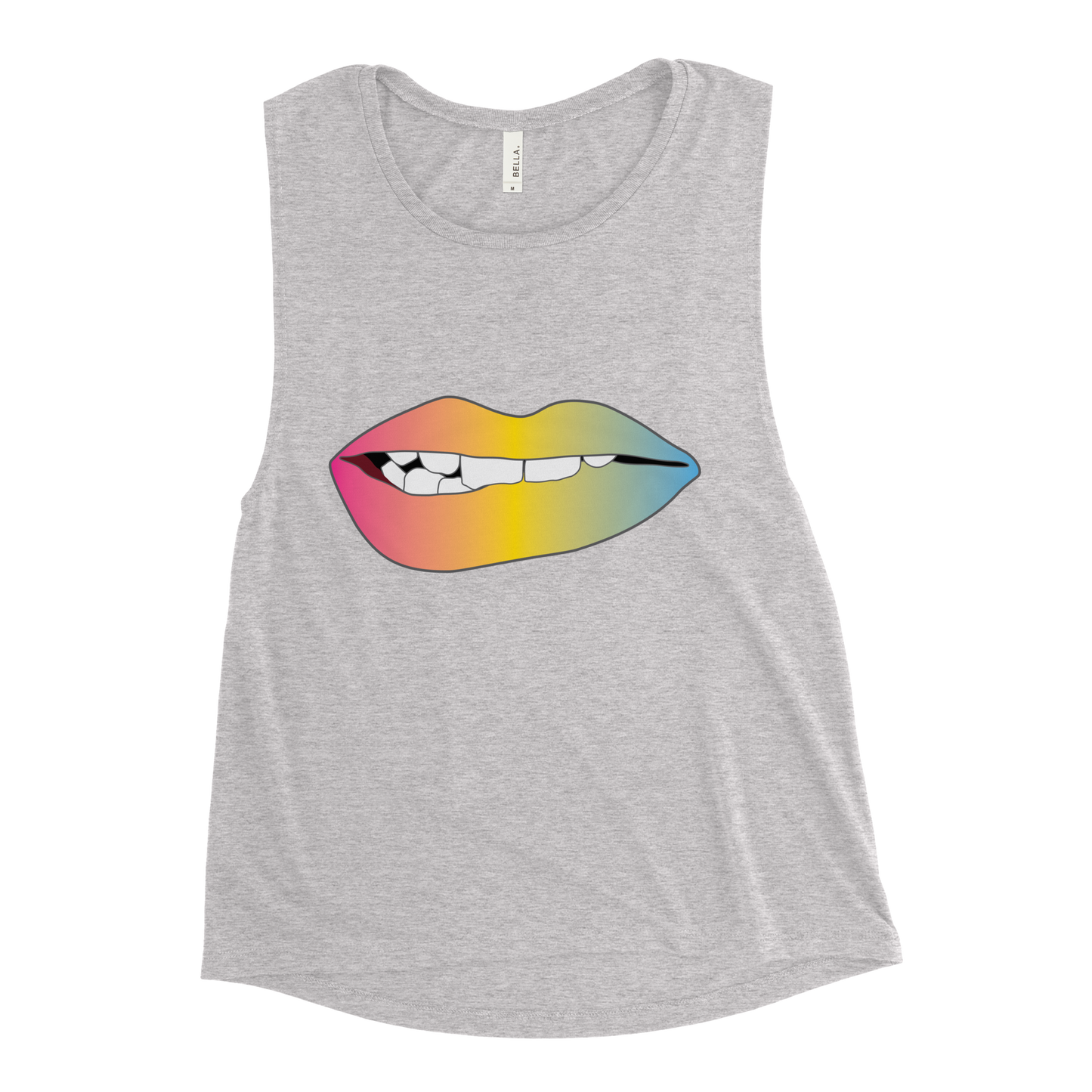 Biting Lips - Pansexual Pride - Gradient Ladies’ Muscle Tank