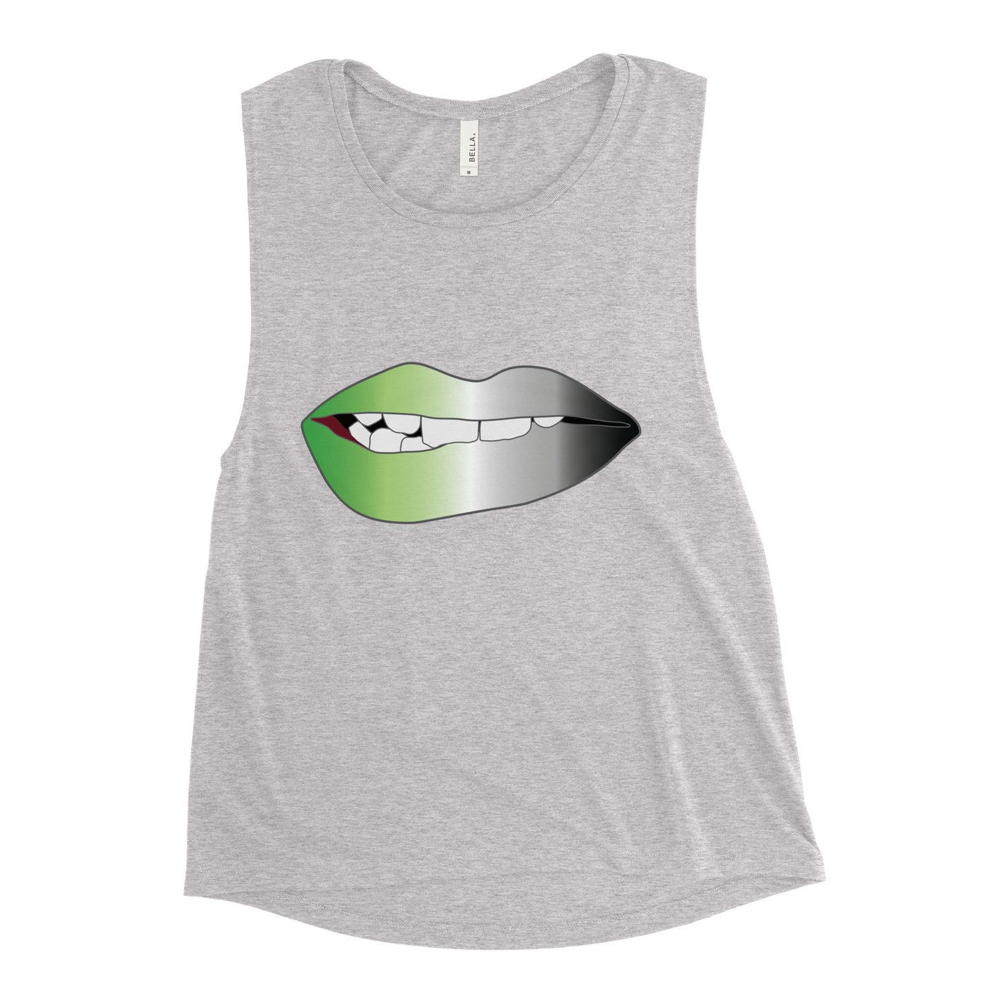 Biting Lips - Aromantic Pride - Gradient Ladies’ Muscle Tank