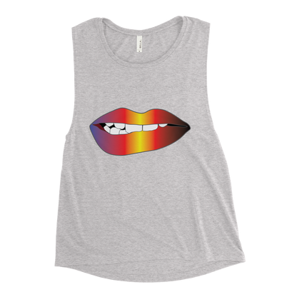 Biting Lips - Polyamory Pride - Gradient Ladies’ Muscle Tank