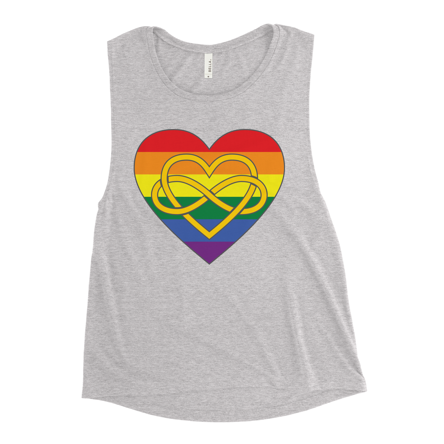 Polyamory Infinity Heart Rainbow Pride Ladies’ Muscle Tank