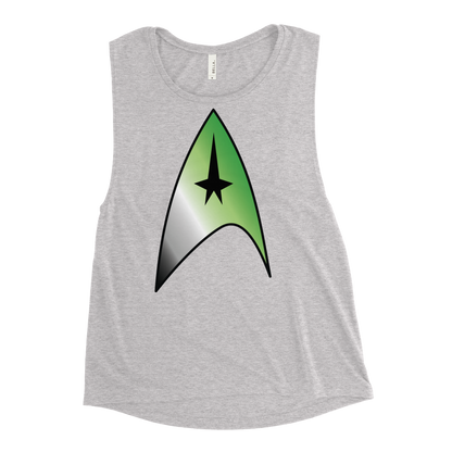 Starfleet Insignia - Aromantic Pride Ladies’ Muscle Tank